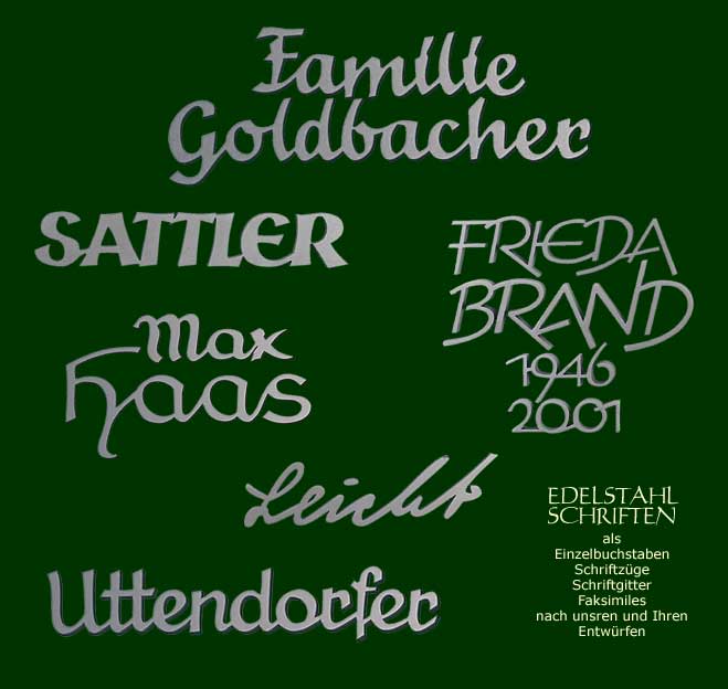 Edelstahlschriften